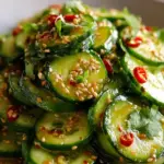 Asiatischer Gurkensalat mit Chili und Sesam
