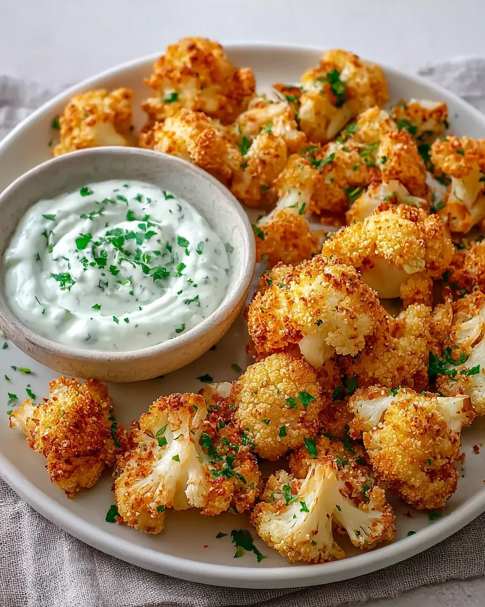 Airfryer Blumenkohl & Kräuterquark: Knusprig, leicht & lecker 4 Blumenkohl Airfryer Kräuterquark