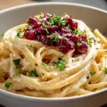 Brie Pasta Preiselbeeren