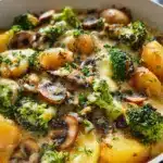 Brokkoli Kartoffel Pfanne mit Pilzen