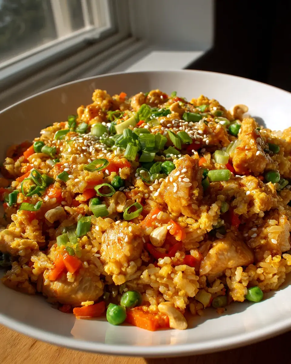Cashew Chicken Fried Rice Skillet