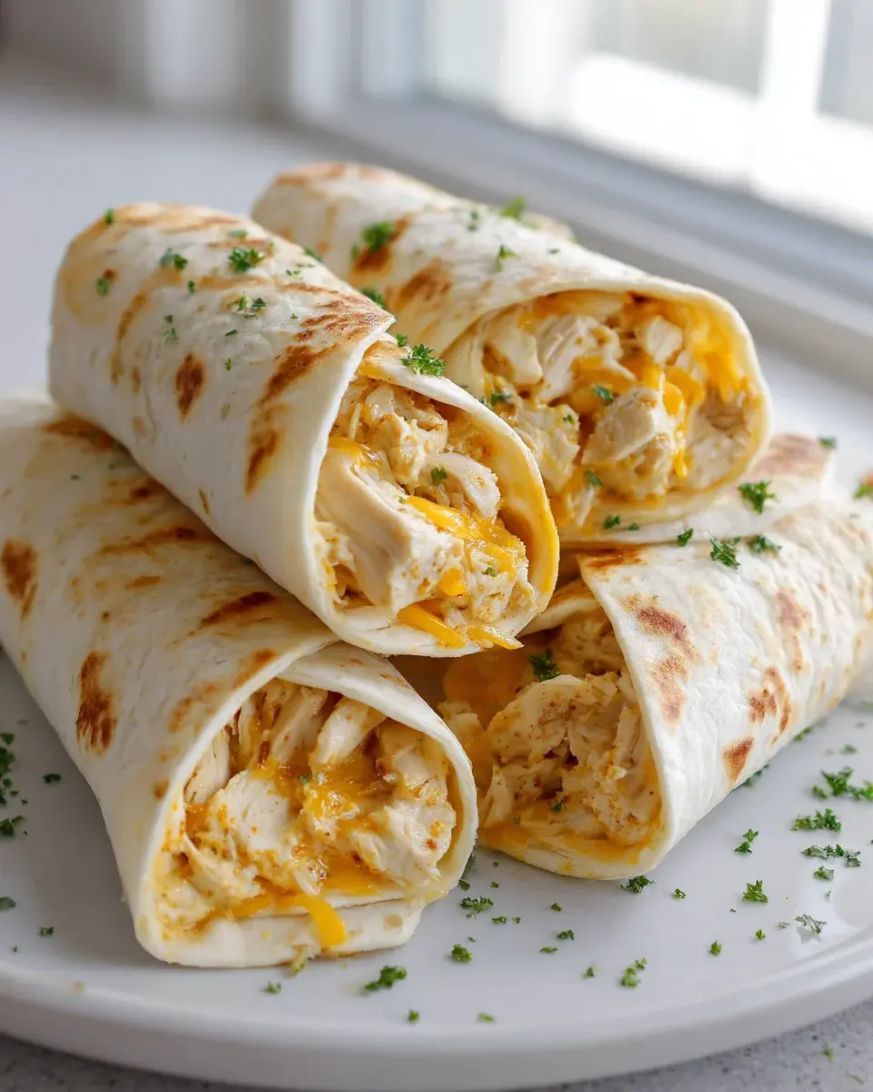 Cheesy Garlic Chicken Wraps: Dein schnelles Feierabendessen 4 Cheesy Garlic Chicken Wraps