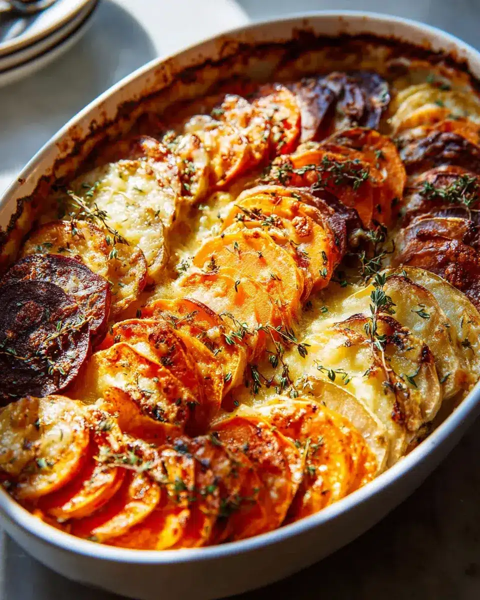 Cheesy Root Vegetable Gratin