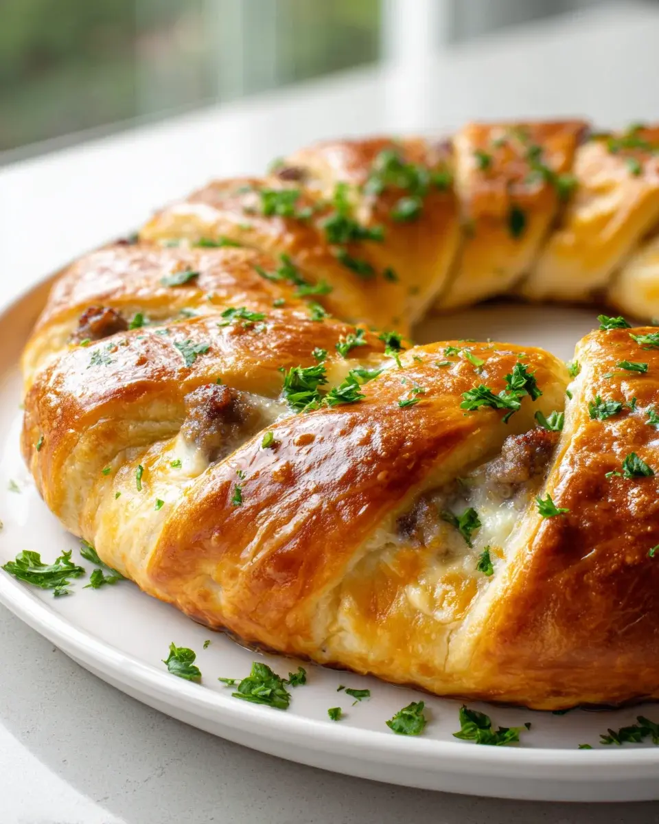 Cremiger Frischkäse-Rinderwurst-Ring: Schnell & Herzhaft! 4 Cream Cheese Sausage Crescent Ring