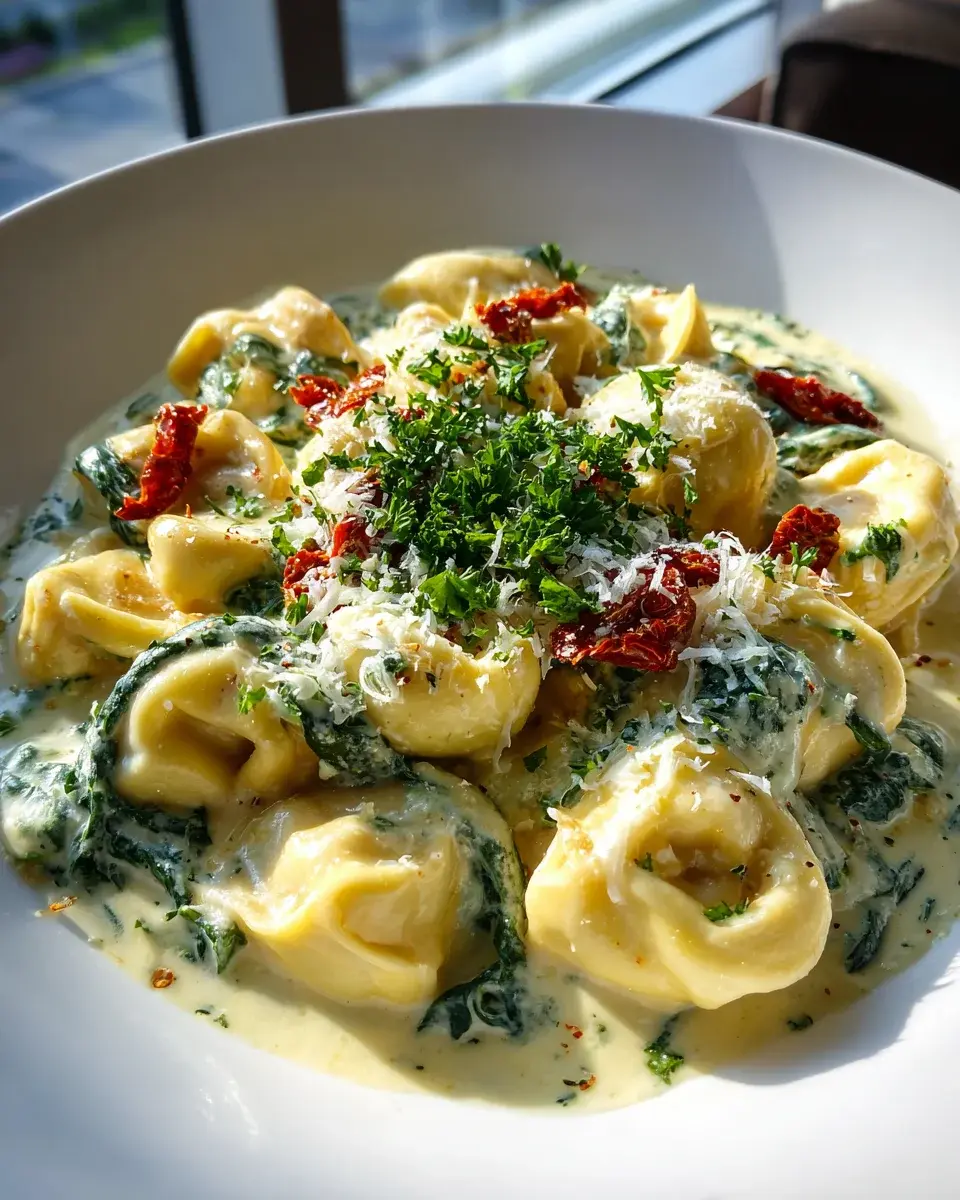 Creamy Crockpot Tortellini Alfredo
