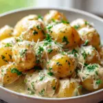 Creamy Garlic Sauce Baby Potatoes