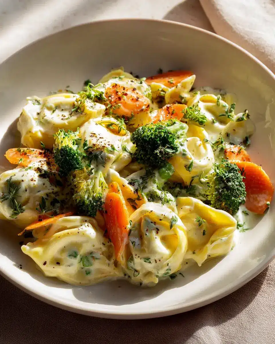 Cremige Gemuesetortellini Pfanne