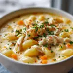 Cremige Hyhnchen Makkaroni Kysesuppe