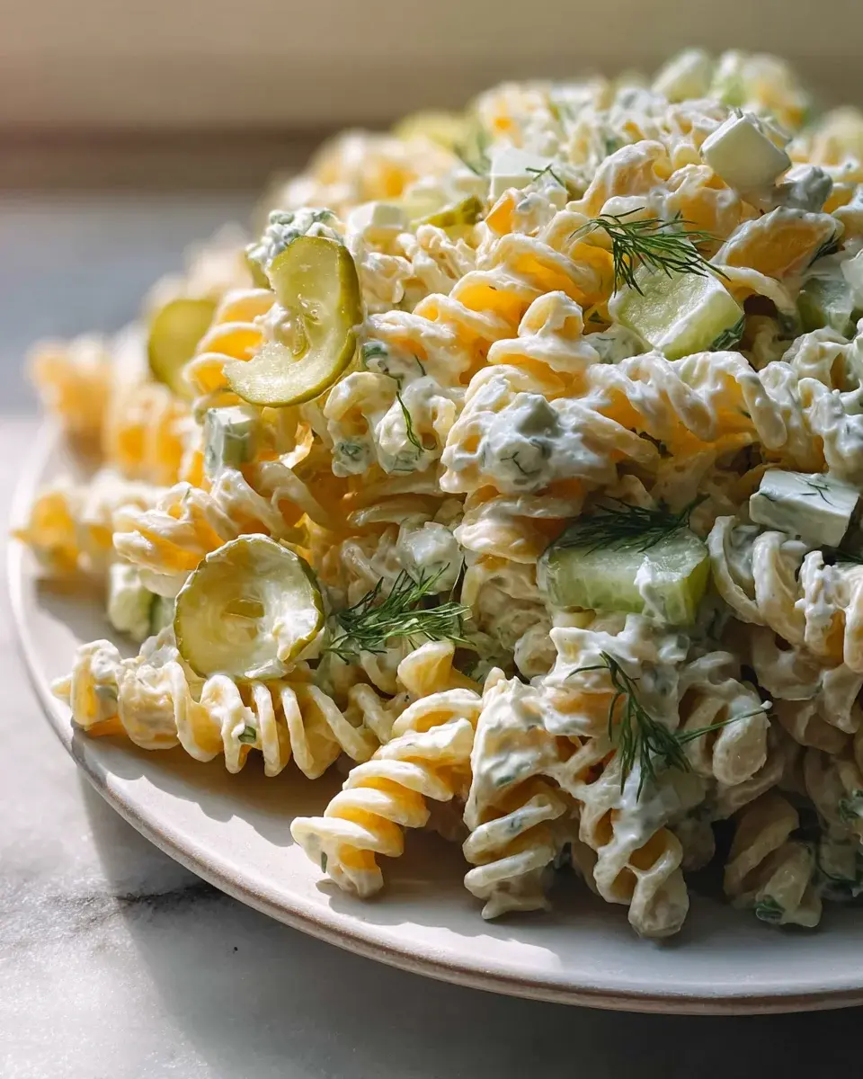 Einfacher Dill-Pickle-Pasta-Salat – Frisch und lecker! 4 Dill-Pickle-Pasta-Salat