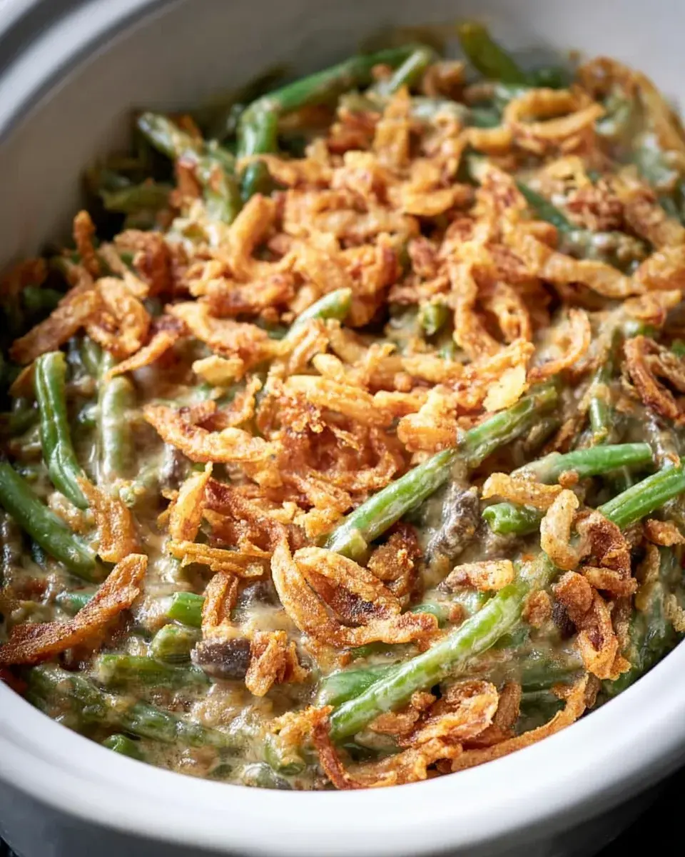Easy Crock Pot Green Bean Casserole