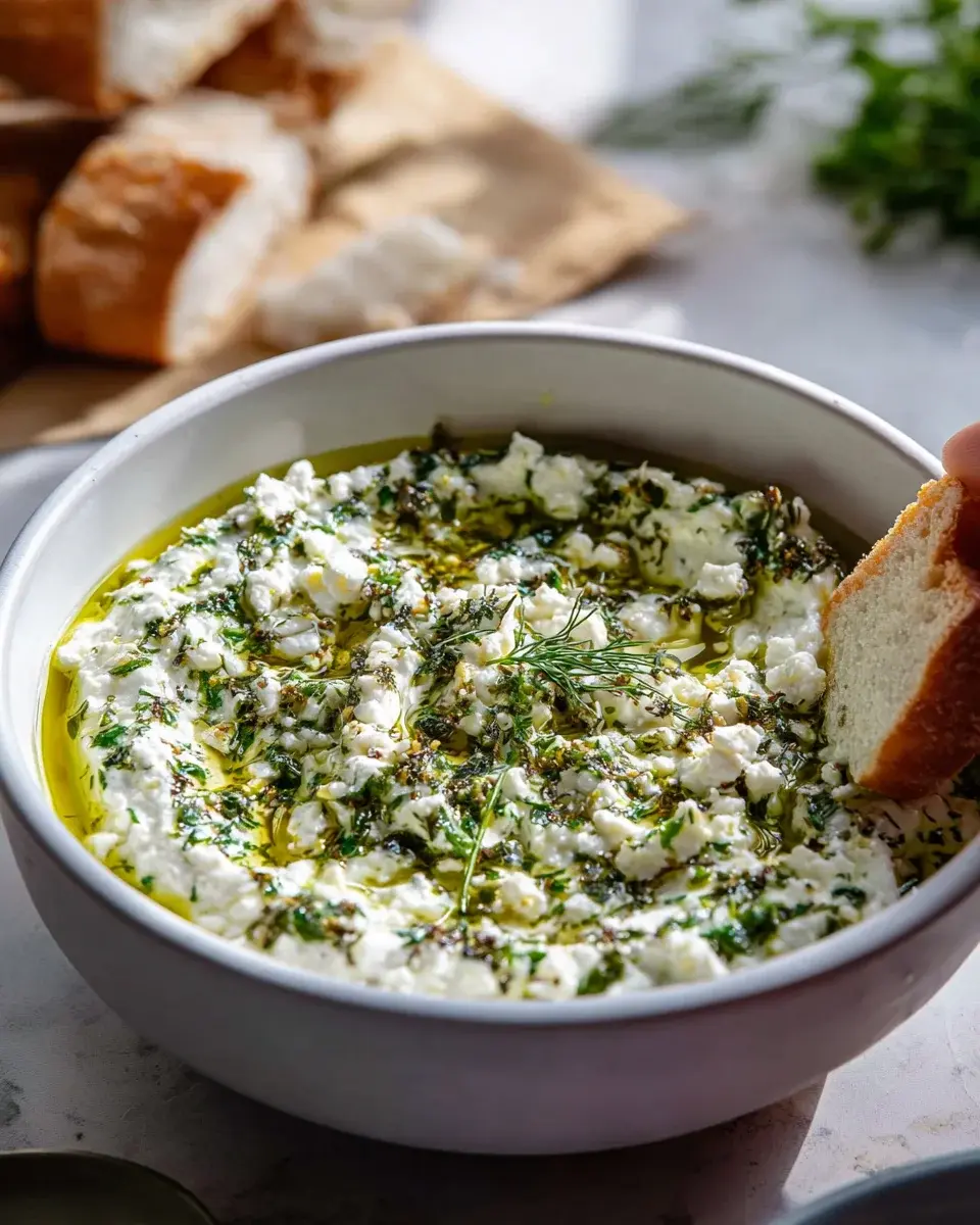 Easy Herb And Feta Olive Oil Dip