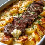 Garlic Butter Steak Cheddar Potato Bake 2