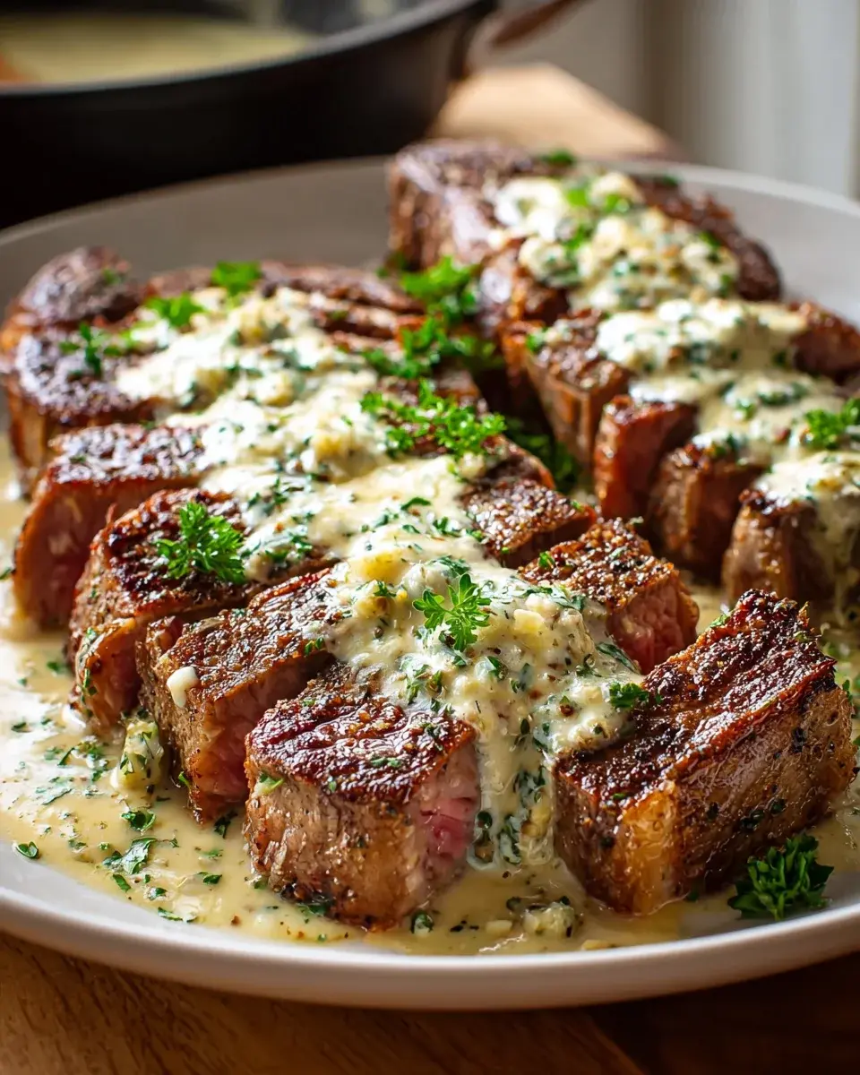 Knoblauchbutter-Steak mit Parmesan-Cremesauce – Rezept genießen! 4 Garlic Butter Steak With Parmesan Cream Sauce
