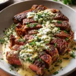 Garlic Butter Steak With Parmesan Cream Sauce
