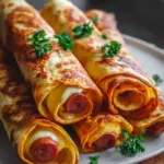 Gebackene Hot Dogs in Tortilla Teig
