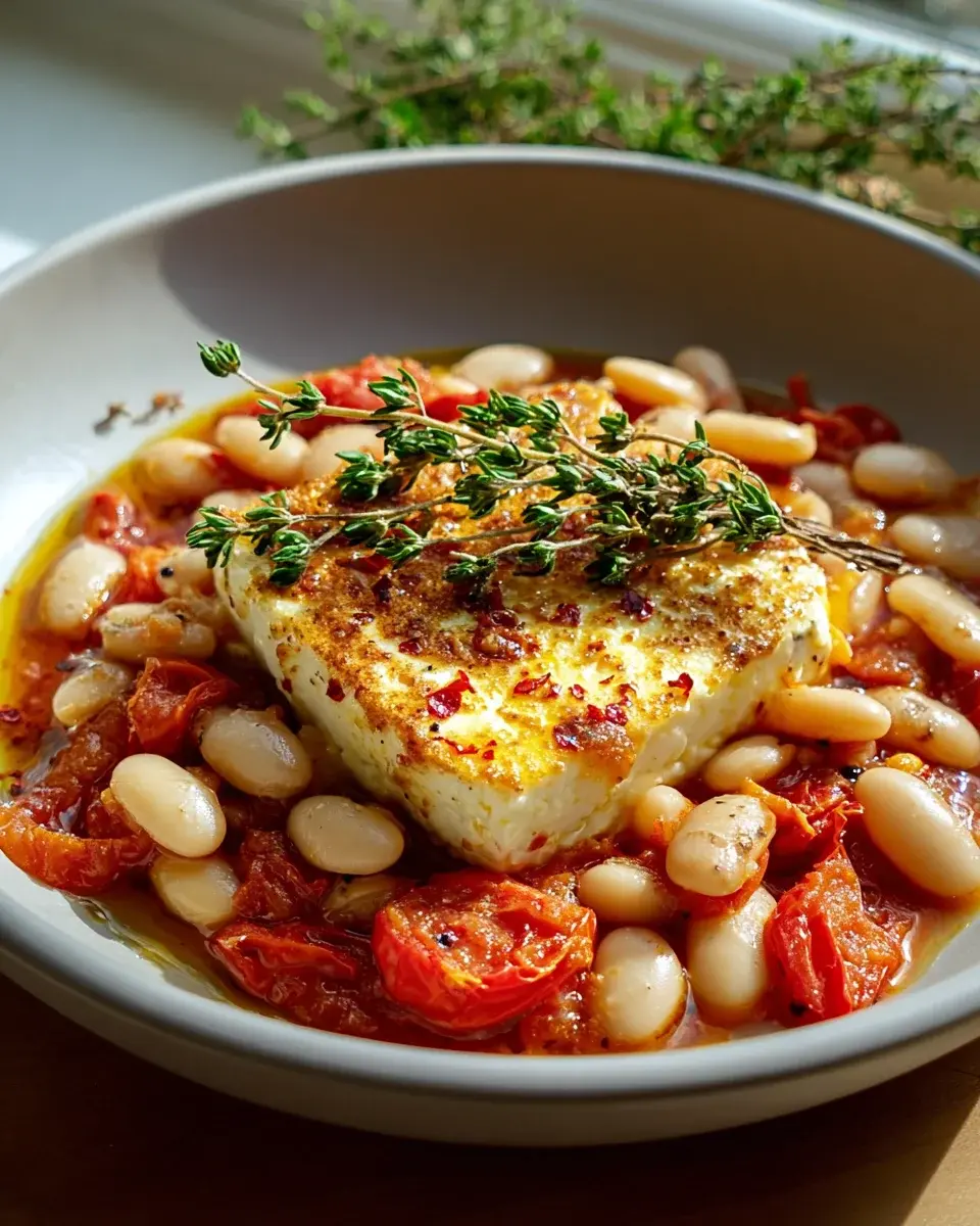 Gebackener Feta mit Riesenbohnen