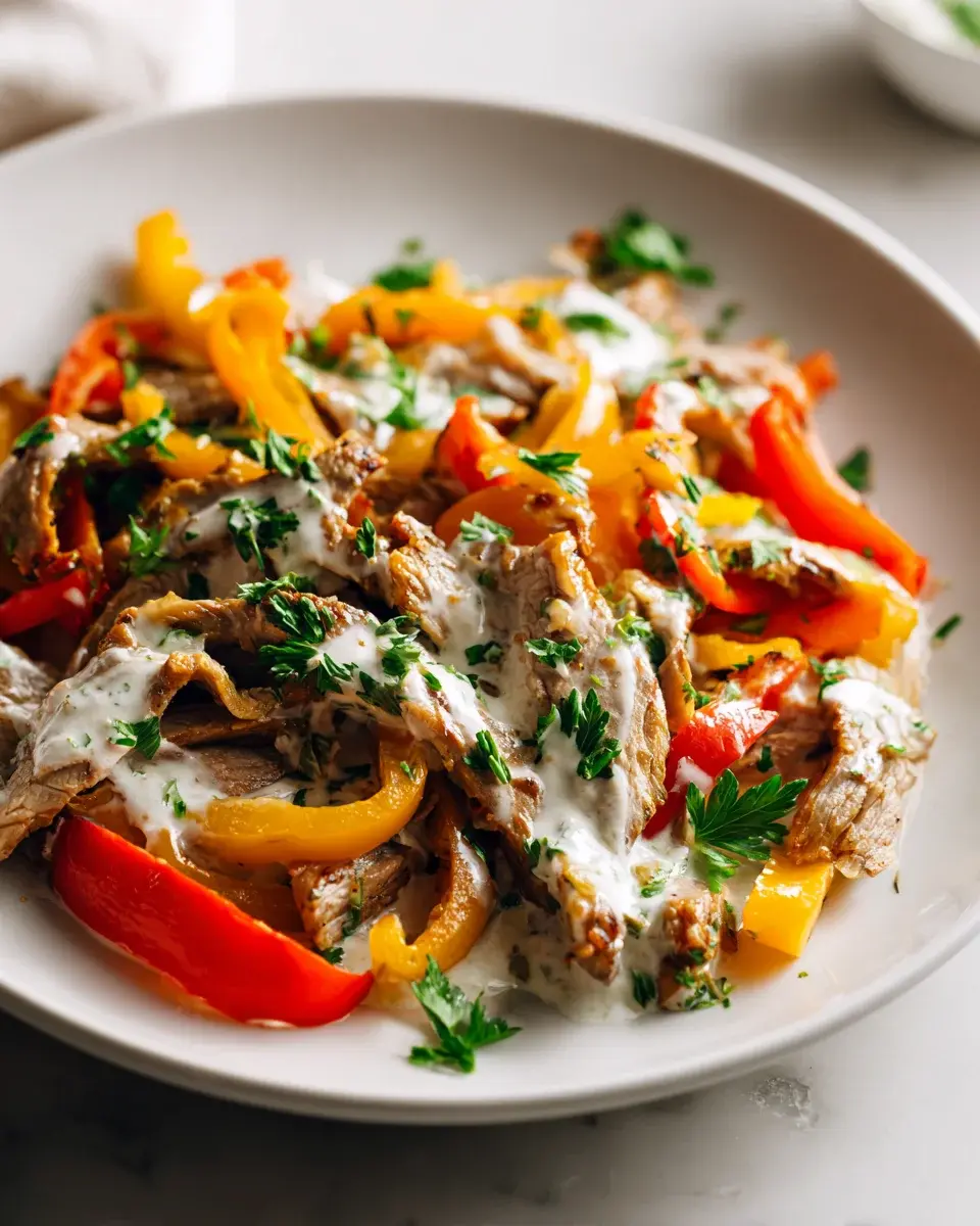 Delikates Beef Gyros aus dem Dutch Oven mit feiner Sahnesauce 4 Gyros Mit Metaxa Sauce Aus Dem Dutchoven