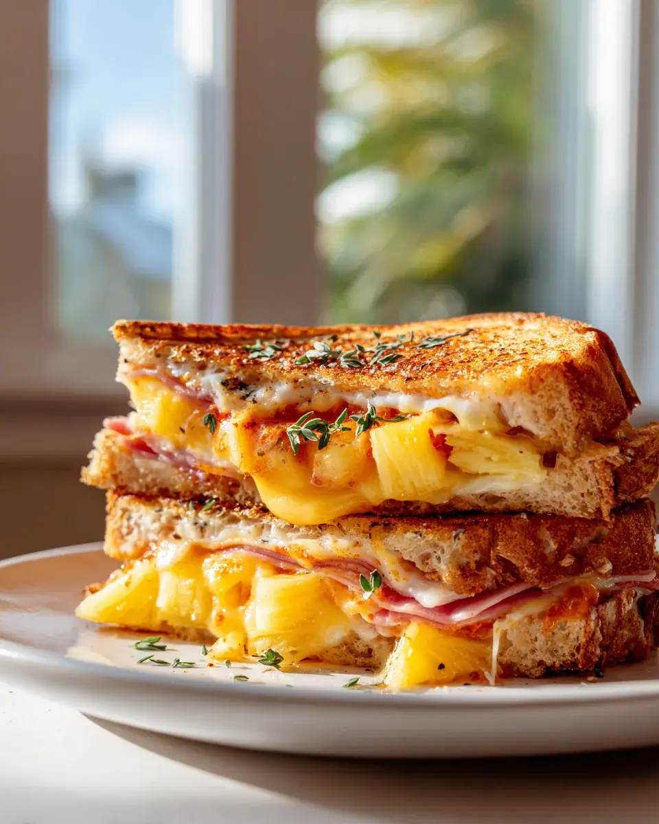 Hawaiian Pizza Grilled Cheese Sandwich