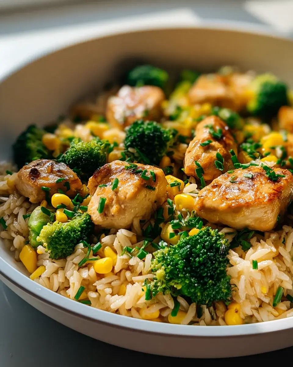 Hähnchen Reis Pfanne mit Brokkoli und Mais – Gesund & Lecker! 4 Hähnchen Reis Pfanne