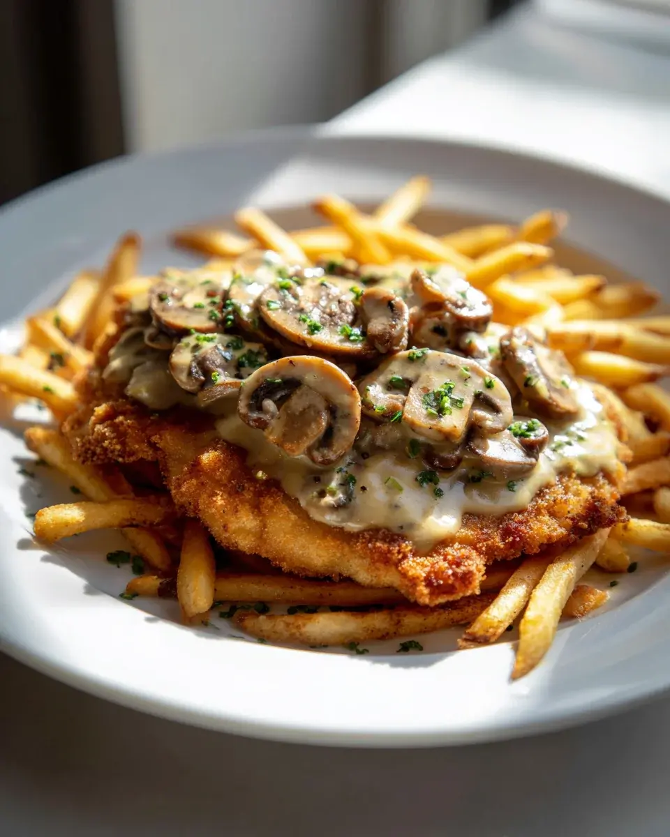 Das perfekte Beef Jaegerschnitzel mit cremiger Champignonsoße 4 Jaegerschnitzel Mit Cbeef hampignonsose