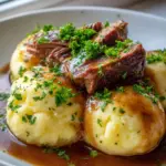 Kartoffelknydel mit Rinderbraten