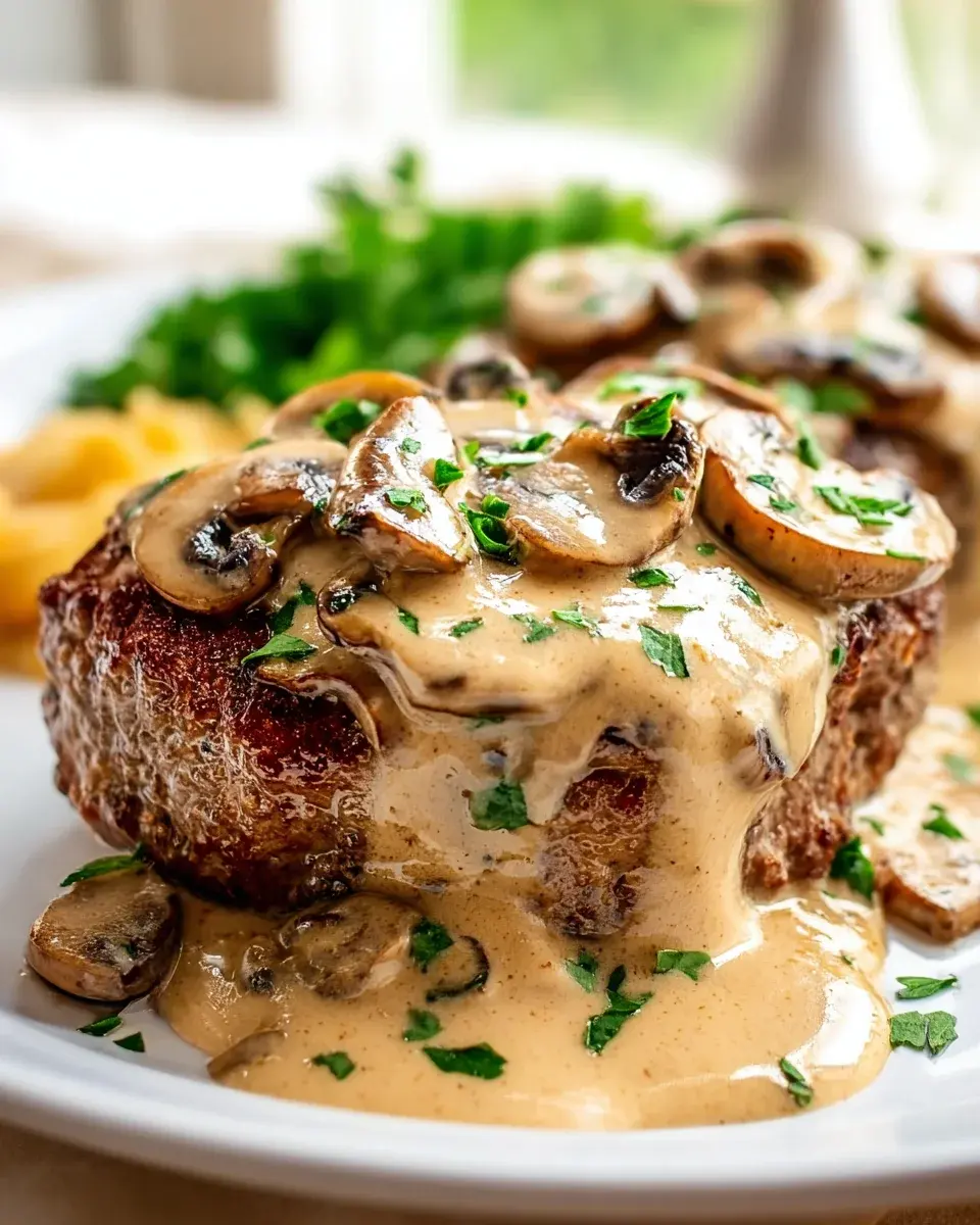 Keto Hacksteak mit Pilzrahmsauce