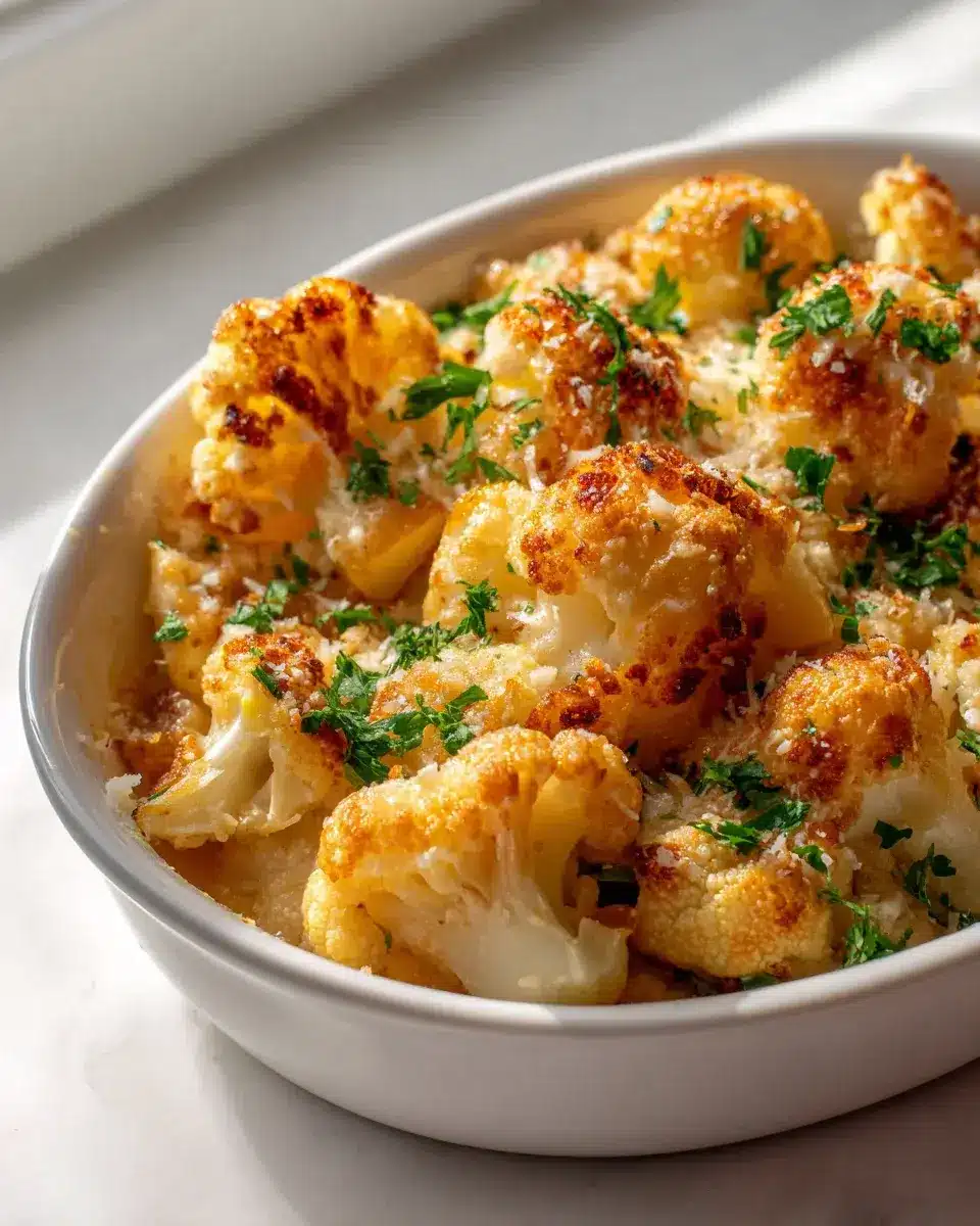 Knoblauch Parmesan Blumenkohl Auflauf