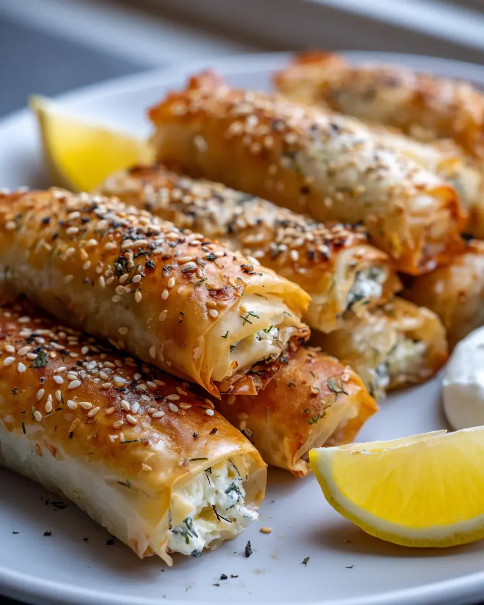 Knusprige Ofen Feta Rollchen