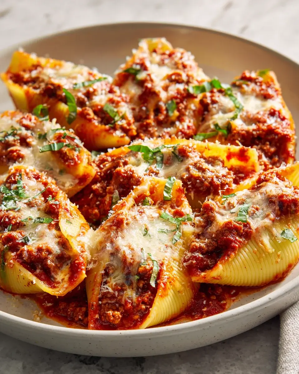 Kyse Hackfleisch gefyllte Muschelnudeln