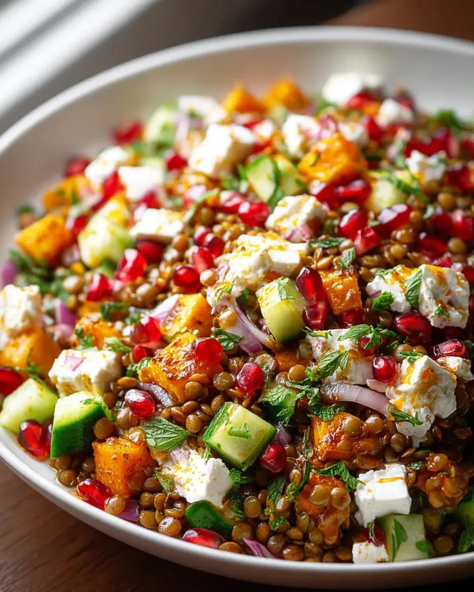Orientalischer Linsensalat Feta