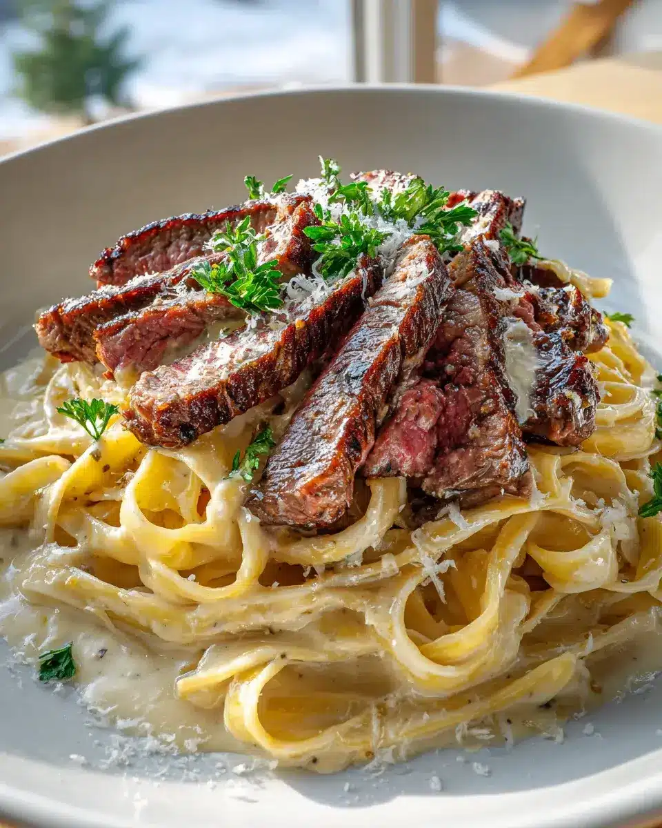 Pikantes Steak Gorgonzola Alfredo