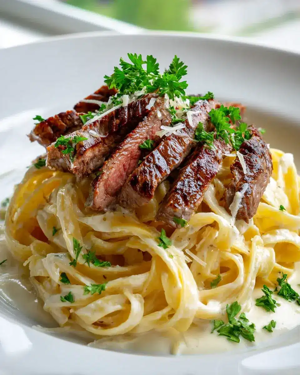 Pikantes Steak Gorgonzola Alfredo
