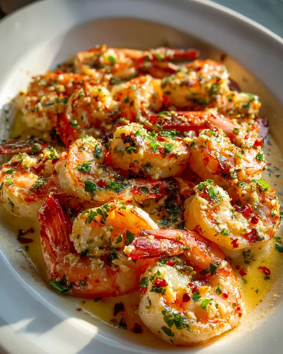 Pikante Griechische Garnelen Scampi mit Chili & Kräutern 4 Spicy Greek Shrimp Scampi With Chili Flakes And Herbs
