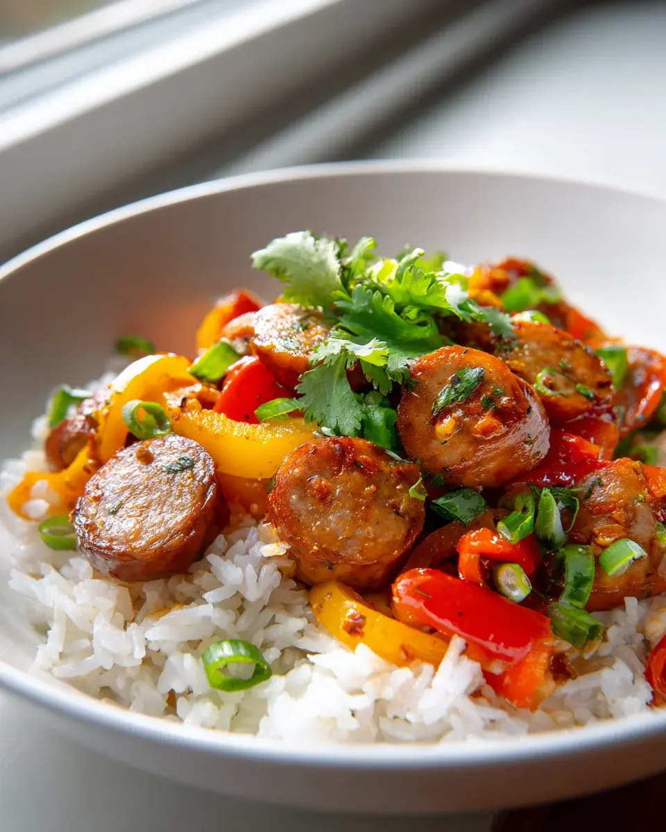 Scharfe Rinderwurst-Reis-Bowl: Dein einfaches Abendessen Rezept 4 Spicy Sausage And Rice Bowls