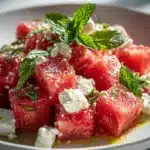 Wassermelonen Feta Salat mit Minze