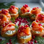 Weihnachts Lachs Bruschetta Kranz
