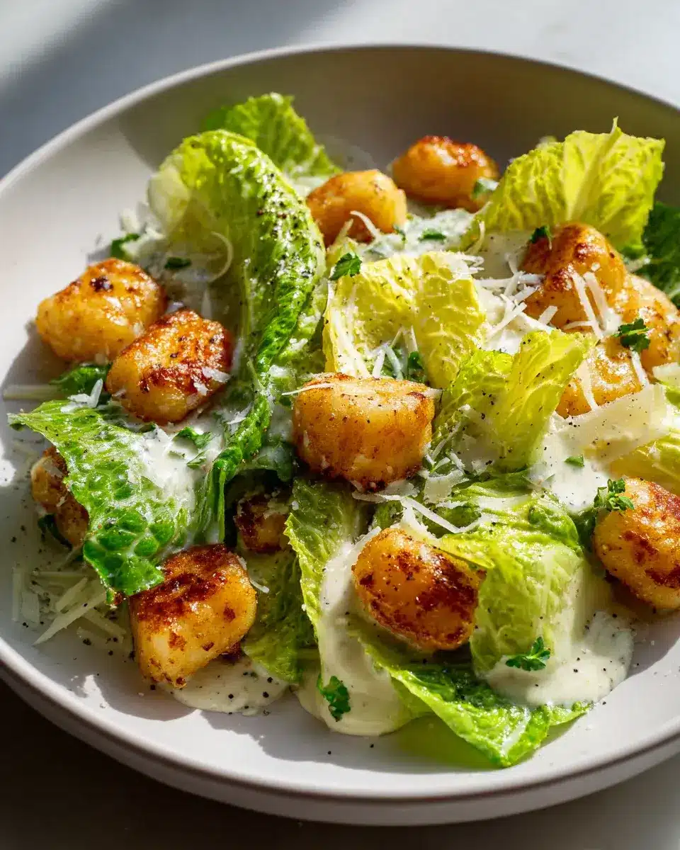 knuspriger Gnocchi Caesar Salat