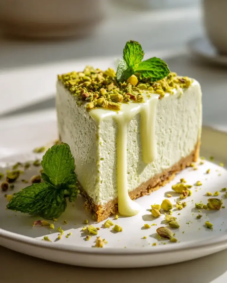 Veganer Pistazien Cheesecake: Cremig-lecker mit Cashew Creme!